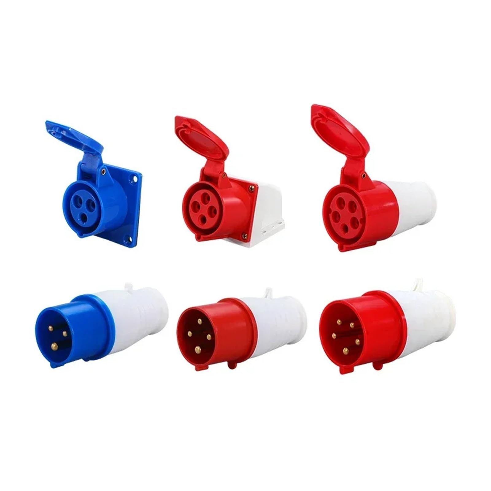 5/10 Stück Luftfahrt-Industriestecker und Steckdose, 16 A/32 A/63 A/125 A, IP44/IP67 wasserdicht, 3P/4P/5P, Wandmontage, Stecker (125 A Stecker, 10 Stück - 5P)