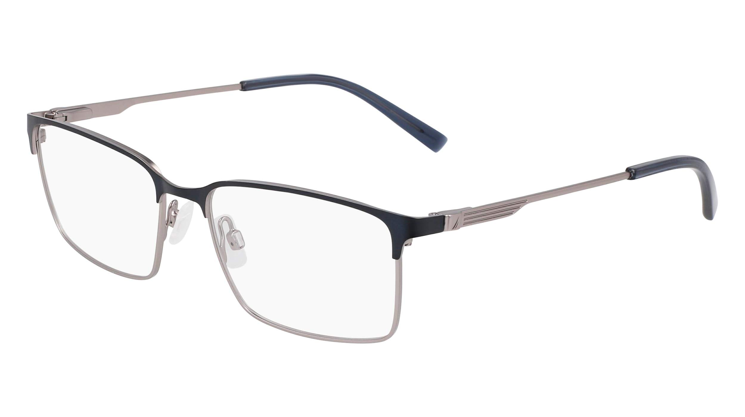 NAUTICA Brille mit Sehstärke für Herren optional mit Sonnenbrillentönung oder Blaulichtfilter, Rechteckig, gefertigt aus Metall, Modell: N7341 (inklusive Brillenetui)