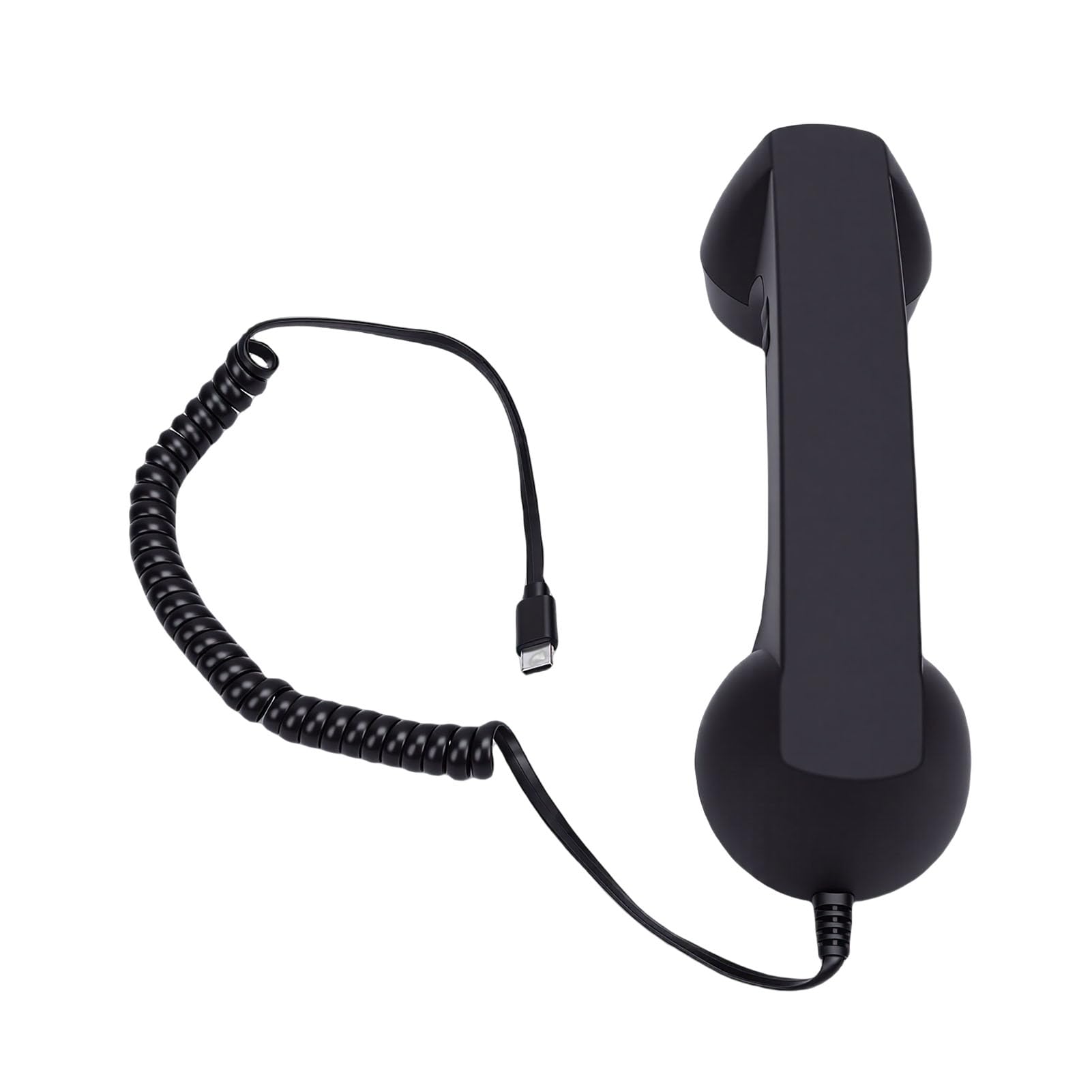 Auricular de Teléfono Retro USB C con Control de Volumen de Micrófono, Receptor de Teléfono Vintage con Cable, Accesorio de Móvil Reductor de Radiación de la Vieja (Black) — view 8