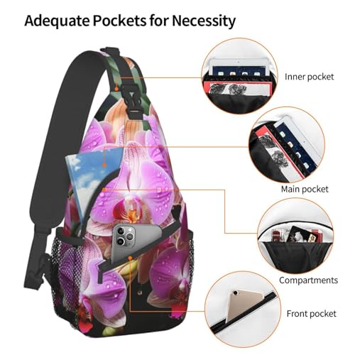 Sling Bag para Hombre y Mujer Color Orchids miniatura 4