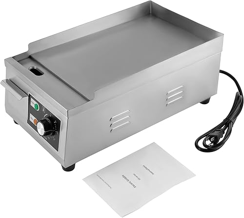 Miniatura 3 de Placa caliente eléctrica comercial de la parrilla del top plano de la parrilla del Bbq de la plancha de la encimera, control termostático ajustable