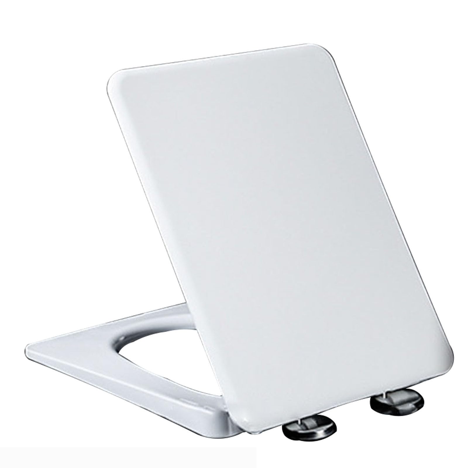 Square Quick Release Toilet Seats – Soft Close Toilet Seat with Adjustable Hinges for Easy Cleaning, Polypropylene Toilet Lid, Simple Top Fixing – 45x35.5cm, White