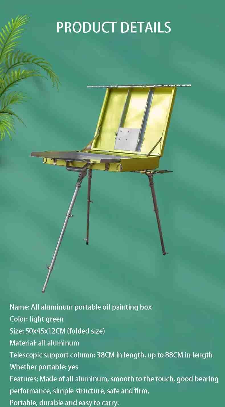 Multifunctional Aluminum Portable Oil Painting Box Sketch Bracket Portable Folding Adjustable Painting Box