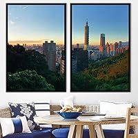 2 Piece Framed Canvas Wall Art Beautiful Sunset Canvas Prints Home Artwork Decoration for Living Room,Bedroom - 16