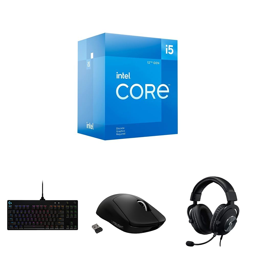 Intel Core I5 12400F 12 Gen Generation Desktop Pc Processor + Logitech G PRO Mechanical Gaming Keyboard + Logitech G PRO X Superlight Wireless Gaming Mouse + Logitech G Pro X Gaming Wired Headphones