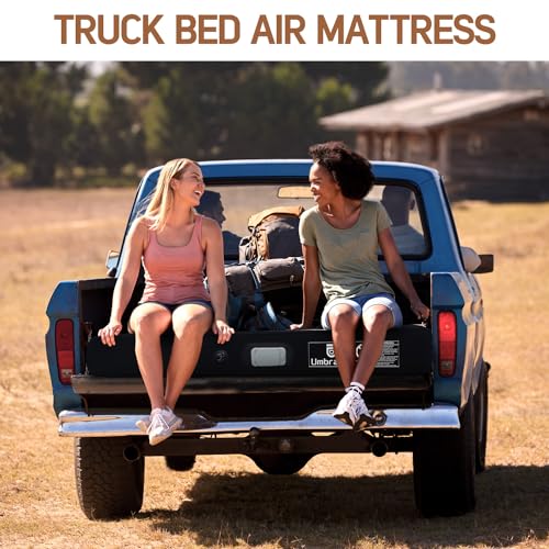 Umbrauto Truck Air Mattress for 6-6.5ft Full Size Truck Bed, Rechargeable Wireless Pump, Upgraded Peach Skin Fabric Top, Pickup Tent Airbed for Outdoor Travel