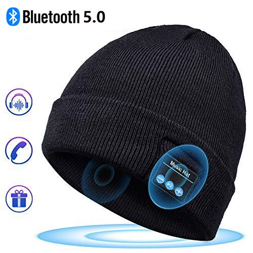 Regalos Originales para Hombre y Mujer Sombrero Bluetooth - Bluetooth 5.0 Sombrero Bluetooth, Sombrero de Invierno con Auriculares Bluetooth Inalámbricos, Apto para Esquí, Ciclismo, Trotar (JC-2)