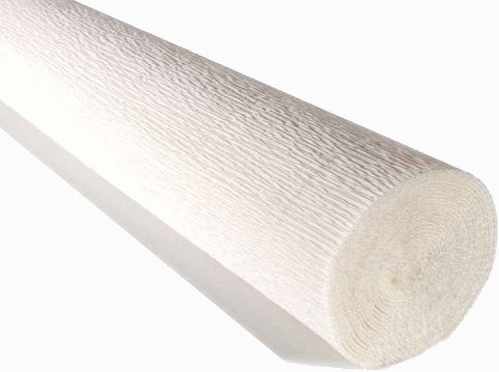 Crepe Paper Roll, Premium Italian Heavy 180 g, 13.3 sqft, White