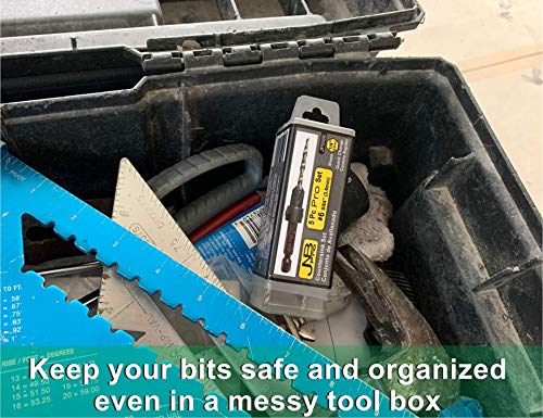 Jnb Pro Wood Countersink Drill Bit Set - 5 Pc Adjustable Countersink Bit #6(9/64") - All Same Size - 2 Extra 9/64 Tapered Drill Bit, 1 Adjust. Collar, 1 Wrench - 1/4" Quick Change Shank - Countersink #TOP5