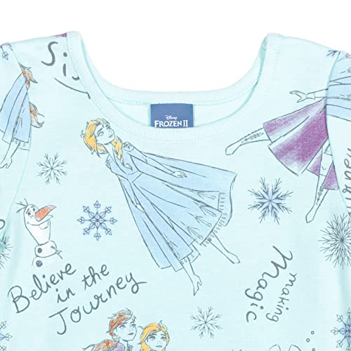 Disney Frozen Elsa Anna Olaf Little Girls Short Sleeve Dress Scrunchy Set Blue 6-6X #TOP6