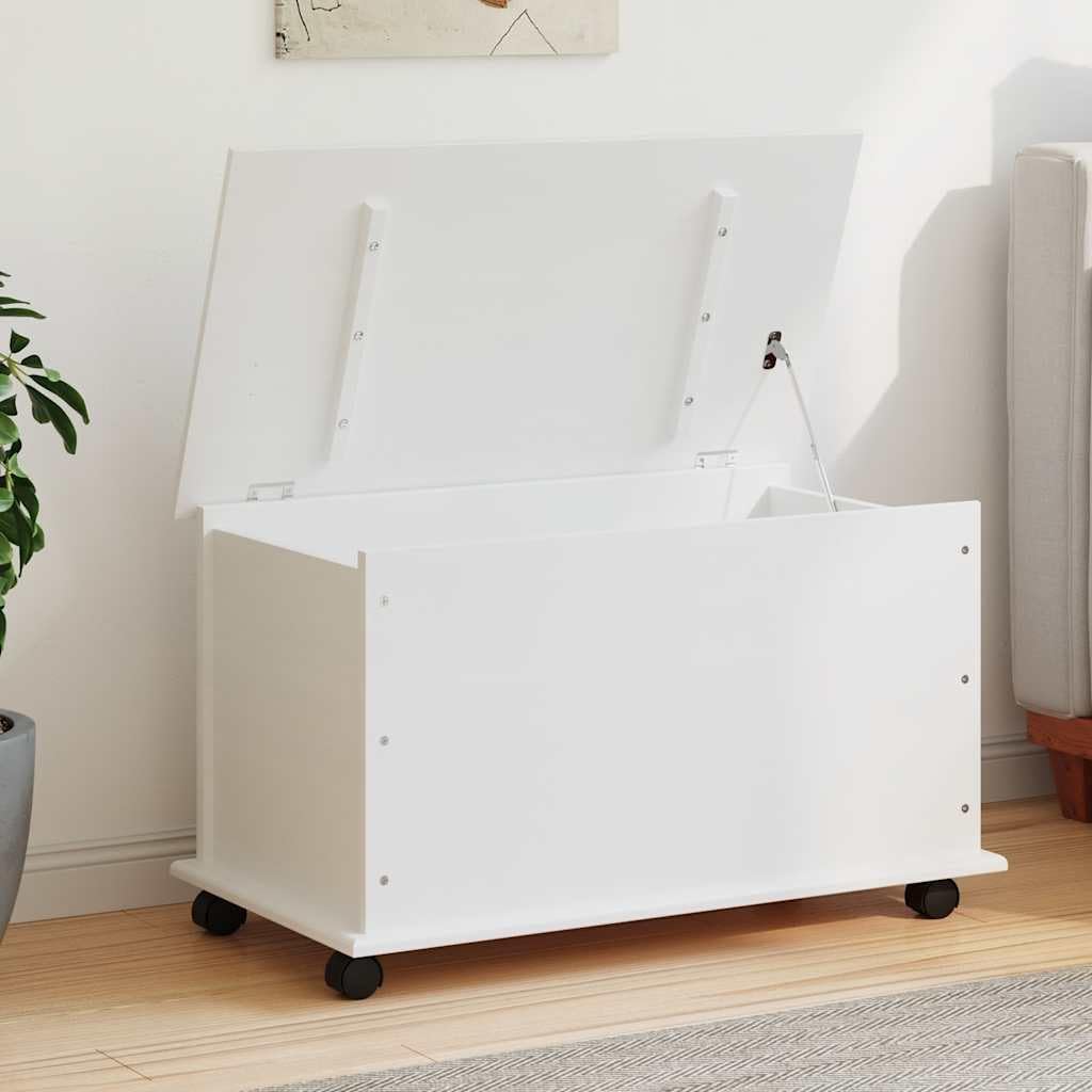 White Solid Pine Wood Storage Chest with Lid 70 L Capacity Multifunctional Storage Trunk for Bedroom Living Room Storage Furniture Organizer Box