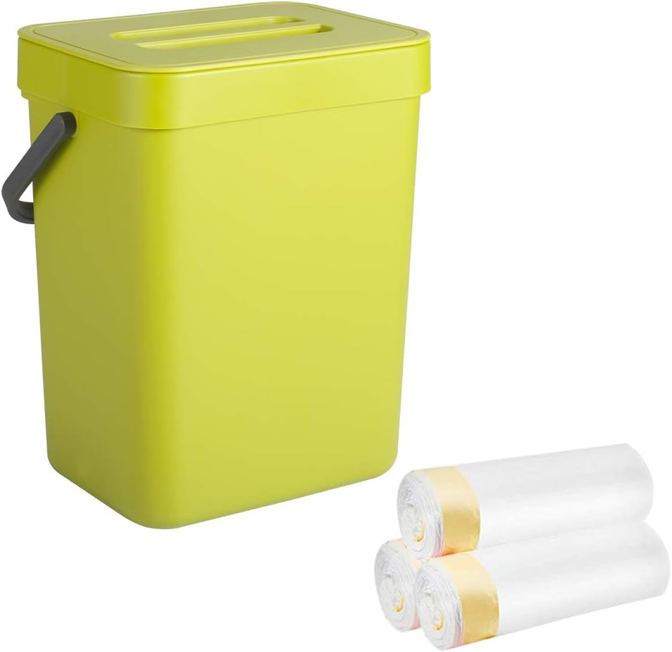 Small Trash Can with Lid, Sturdy Hanging Trash Can for