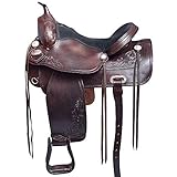 HILASON Western Horse Treeless Trail Barrel Saddle American Leather | for Horses