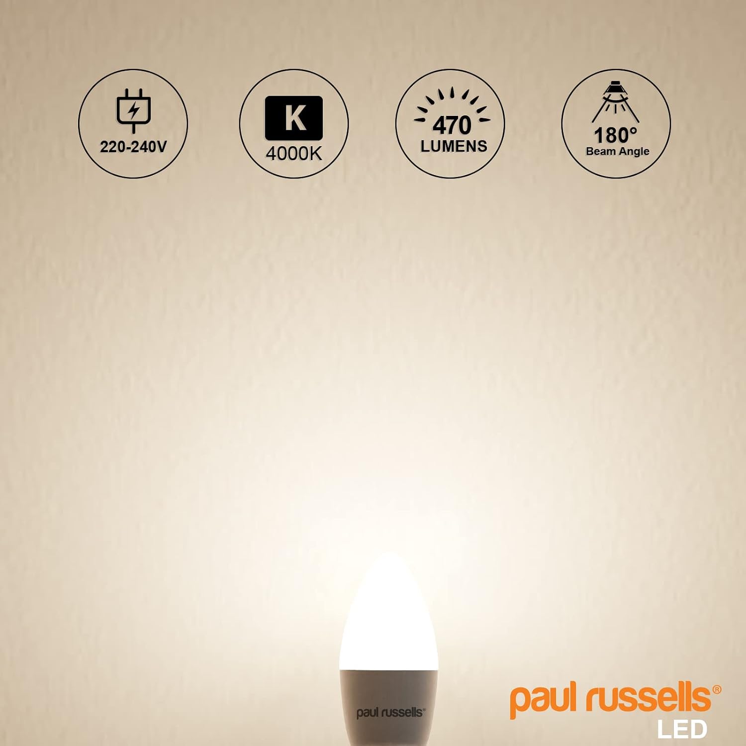 paul russells LED Light Bayonet Cap B22, 40watt Equivalent, 4.9W 470LM LED Bulbs, 4000K Natural Cool White - Image 3