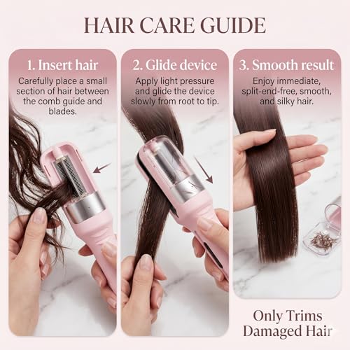 Image of MNMK Split Ends Trimmer for Women | Cordless Rechargeable Split End Remover Machine | Frizz-Free Damaged Dry Strands Care Tool | USB Charging | Salon Style Styling Device