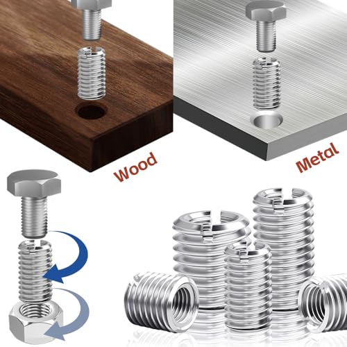 Jyvex Gewindeeinsatz M8 auf M5 x 10mm, 24 Stück gewindeadapter m8 m5, Edelstahl Gewindehülse，Adapter für Schraubverbindungen, Reduziermuffe m8 auf m5, Adapter m5 auf m8, Reparatur, Montage