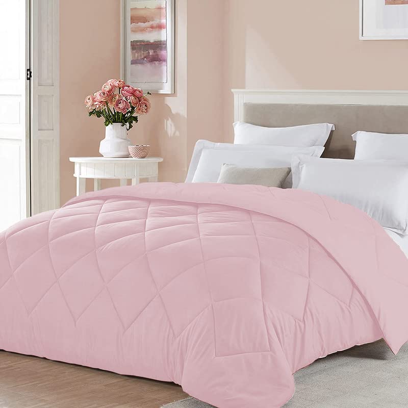 Soft Microfiber Filling 300GSM Comforter/Duvet for Mild Winter Size - Single 152X228cm (60x90 inch) Color-Pink-image-36