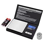 UNIWEIGH Digital Gram Scale,200g 0.01g/0.001oz Weight Scale Gram and Ounce,Electronic Smart Mini Pocket Scale with 100g Calibration Weight,for Grain,Gold,Jewelry,Power,LCD Display, Tare, Auto Off