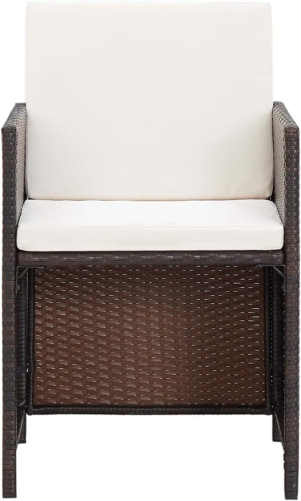 Patio Chairs with Cushions 2 pcs,Garden Chair,Modern Style,High Back Chairs,Lounge Chairs,Lawn Chairs,Club Chairs,Outdoor Chair,for Garden,Backyard,Lawn,Porch,Poolside and Balcony,Poly Rattan Brown