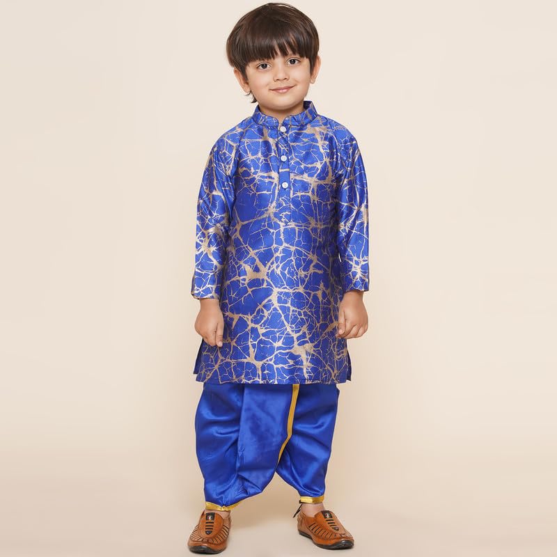 SETHUKRISHNA Boys Readymade Colour Dhotipant (04-05 Years, BD170405) Blue - Image 6 thumbnail