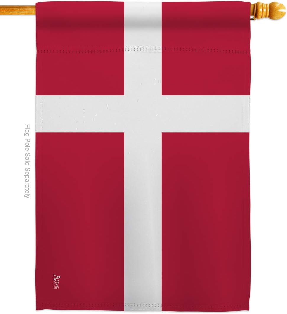 Denmark House Flag Regional Nationality Nation International World Country Particular Area Small Decorative Gift Yard Banner Made In USA 28 X 40