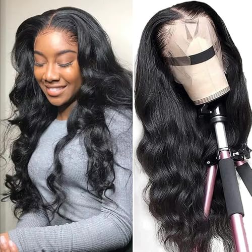 iesste Body Wave Lace Front Wigs Human Hair Pre Plucked 13x6 HD Transparent Lace Frontal Wigs Human Hair 180% Density 22 Inch Frontal Wigs Human Hair with Baby Hair for Women