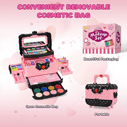 54 Pcs Kids Makeup Kit for Girls, Princess Real Washable Pretend Play Cosmetic Set Toys with Mirror, Non-Toxic & Safe… - Image 5