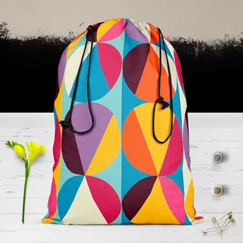 Image of ArtzFolio Geometric Ornament D1 | Reusable Sack Bag | Bag for Gym, Storage, Vegetable & Travel
