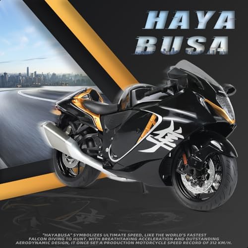 Image of 1:9 Motorcycle Model for Suzuki Hayabusa Metal Die-cast Motorcycle Model No Assembly Required Mini Finished Moto Classic Collection Gift for Adult(Black)