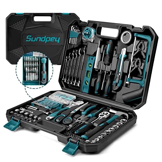 Caja Herramientas Completa 257 Piezas - Juego Herramientas Completa - Kit Herramientas Mano Sundpey Herramientas Portátil con Llave de Trinquete Vasos Destornilladores Precisión Para Hogar o Garaje