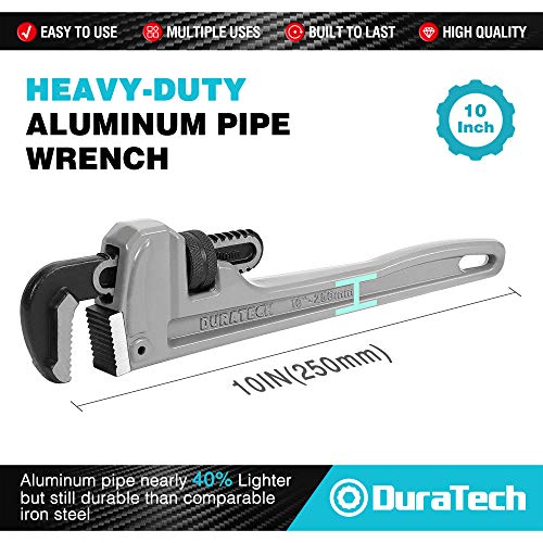 Duratech DTAHDPW10 10-Inch Heavy Duty Aluminum Straight Pipe Wrench thumb #1