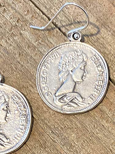 Vintage Look Coin Charm Dangle on Sterling Silver Earrings2