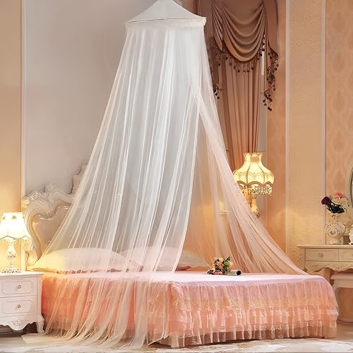 mosquitera Cama,Universal White Dome Malla de mosquitera Red Instalación fácil Cama Colgante Canopy Netting,Mosquiteras Ligeras paraViaje,Cama de Matrimonio,Cama Individual,Cunas o Cama para Infantil
