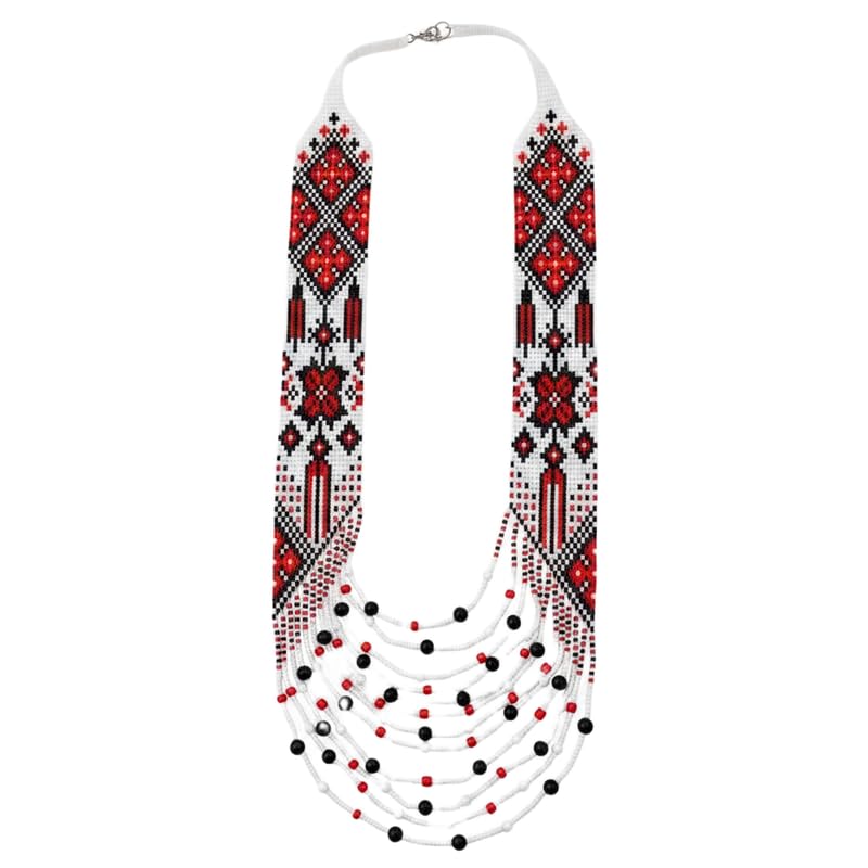 Collier ukrainien Gerdan en perles de rocaille fait main, bijou traditionnel LKBEADS