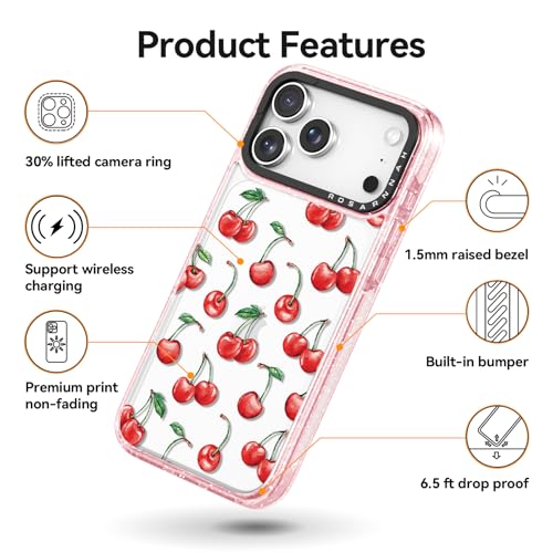 Coque iPhone Pro抗震防摔避免碎屏 Rosarnnah 17GPS durable antichoc 2m cerise