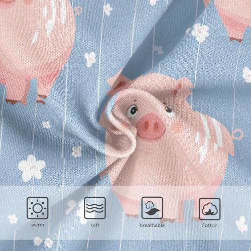 Wusikd Cute Pink Pig Girls' Underwear Cotton Lines Blue Striped Girls Briefs Soft Toddler Underwear 2T3