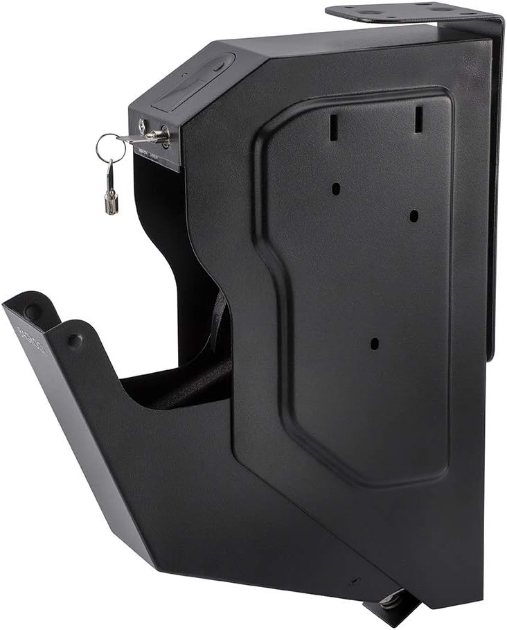Gun Safe,Smart Handgun Safe Box Mounted Firearm Safety Device Pistol Gun Safe Box with Biometric Fingerprint Lock & 2 Emergency Key