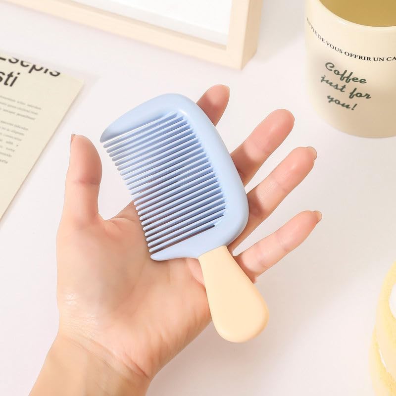baby hair comb set for newborn infants & toddlers, soft rounded teeth detangling combs, gentle scalp care, lightweight anti static plastic hair grooming tools