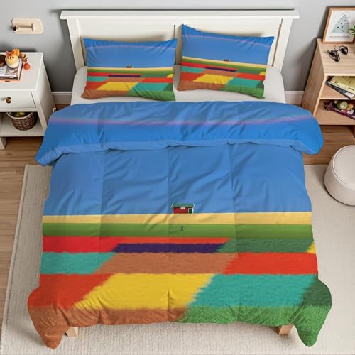 Ensemble de Literie 3 Pièces Arc-en-Ciel Finition zippée Durable