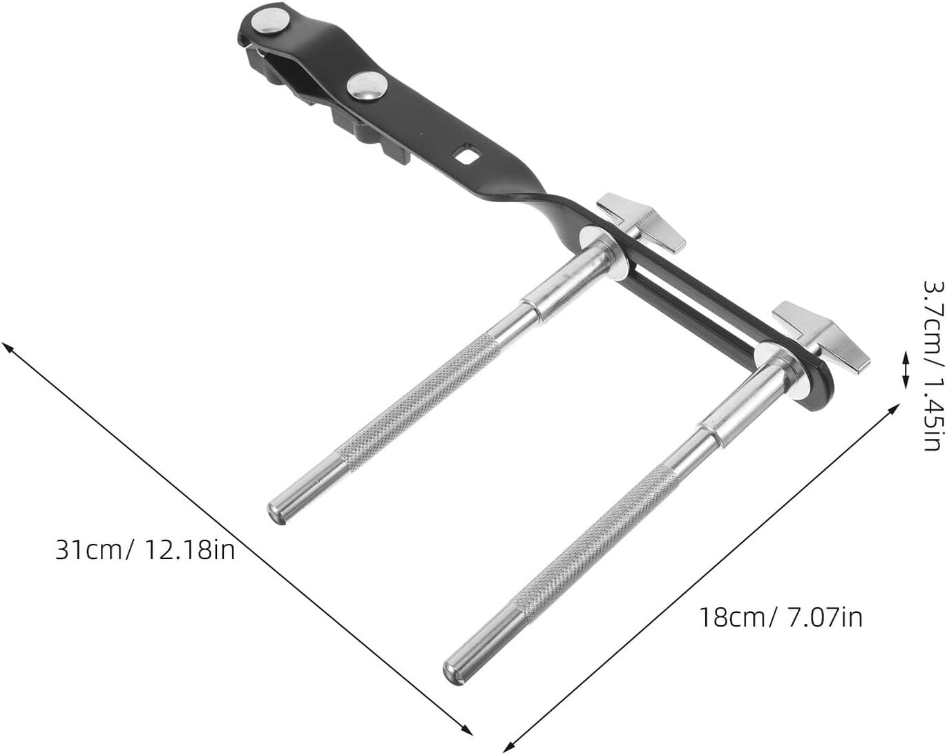 Drum Cowbell Mount Holder Clamp with Extended Dual Rods, Multifunctional Percussion Stand Attachment for Drum Kit Hardware, Cowbell Bracket for Drummers