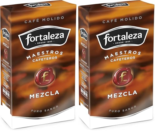 Café Fortaleza - Café Molido Mezcla, Puro Sabor, Compatible con Cafeteras Italianas, de Filtro y de Émbolo, Pack 250g x 4 estuches - Total 1kg (Paquete de 2)