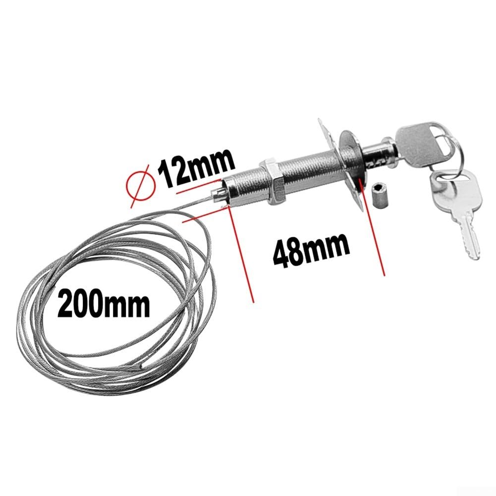 Serratura del cavo metallico dell'acciaio legato di zinco per il garage/scorrevole/porte industriali, corda 2M con due chiavi, adatta a pannelli spessi 10-45mm