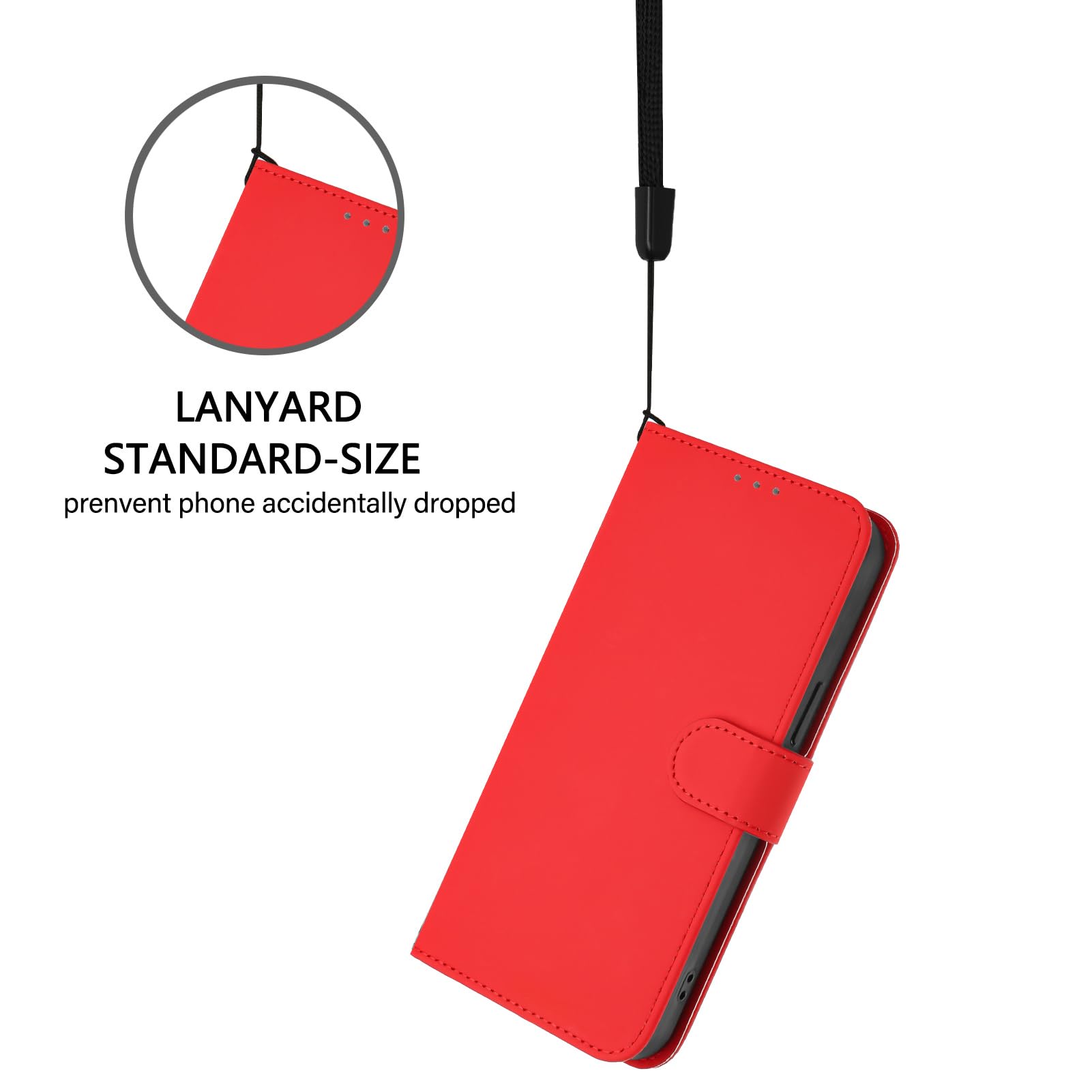 Cover per iPhone XR, Custodia a Libro in PU Pelle [Slot Carte] Premium Flip Caso Portafoglio, Antiurto Wallet Case Cover per iPhone XR (Rosso)