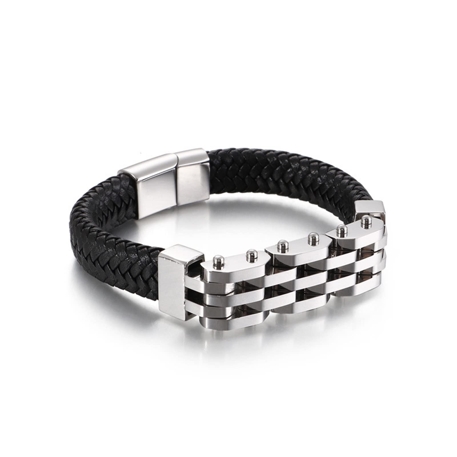 Męska bransoletka vintage złota, łańcuszek bransoletki w stylu retro stal nierdzewna bransoletka z zawieszką dla mężczyzn, 210x12mm, Bez kamieni szlachetnych