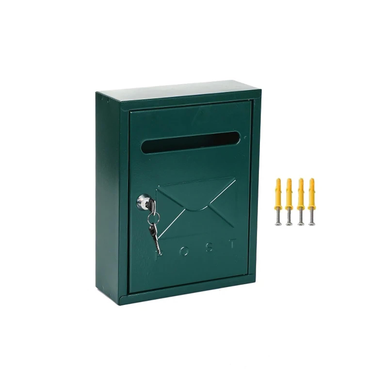 Wall Mounted Mailbox, Wall Mount Mailbox Large Capacity Lockable Package Drop Metal Postbox(4)