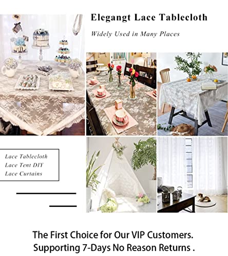 Shinybeauty Lace Tablecloth 60X120 Inch 10 Packs White Lace Tablecloth Reactangular Floral Lace Tablecloth Covers For Tea Party Embroided Lace Tablecloth Overlay #TOP5