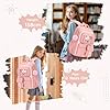 Amythe Schultasche Mädchen Rucksack Schule Mädchen, Atmungsaktiv Schulrucksack für Mädche 1. - 5. Klasse, Lässiger Schulranzen Kinder für Grundschule Mittelschule, Rosa #1