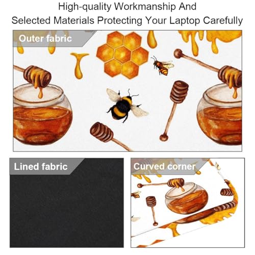 Maletín para laptop de 14 pulgadas con diseño de abejas multicolor 4
