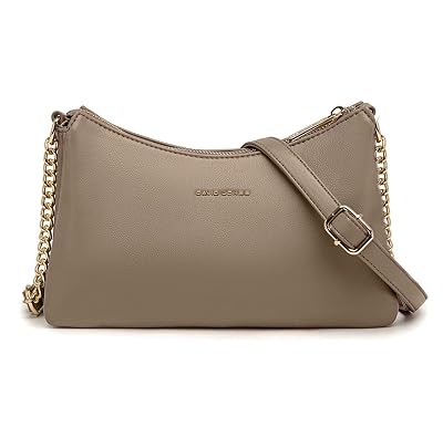 David Jones - Borsa a Tracolla Donna Molti Scomparti - Borsa a Spalla Simil Pelle PU - Borsetta Sacchetto Borsello Sera Telefono Messenger Crossbody Bag Tendenza - Marrone Talpa