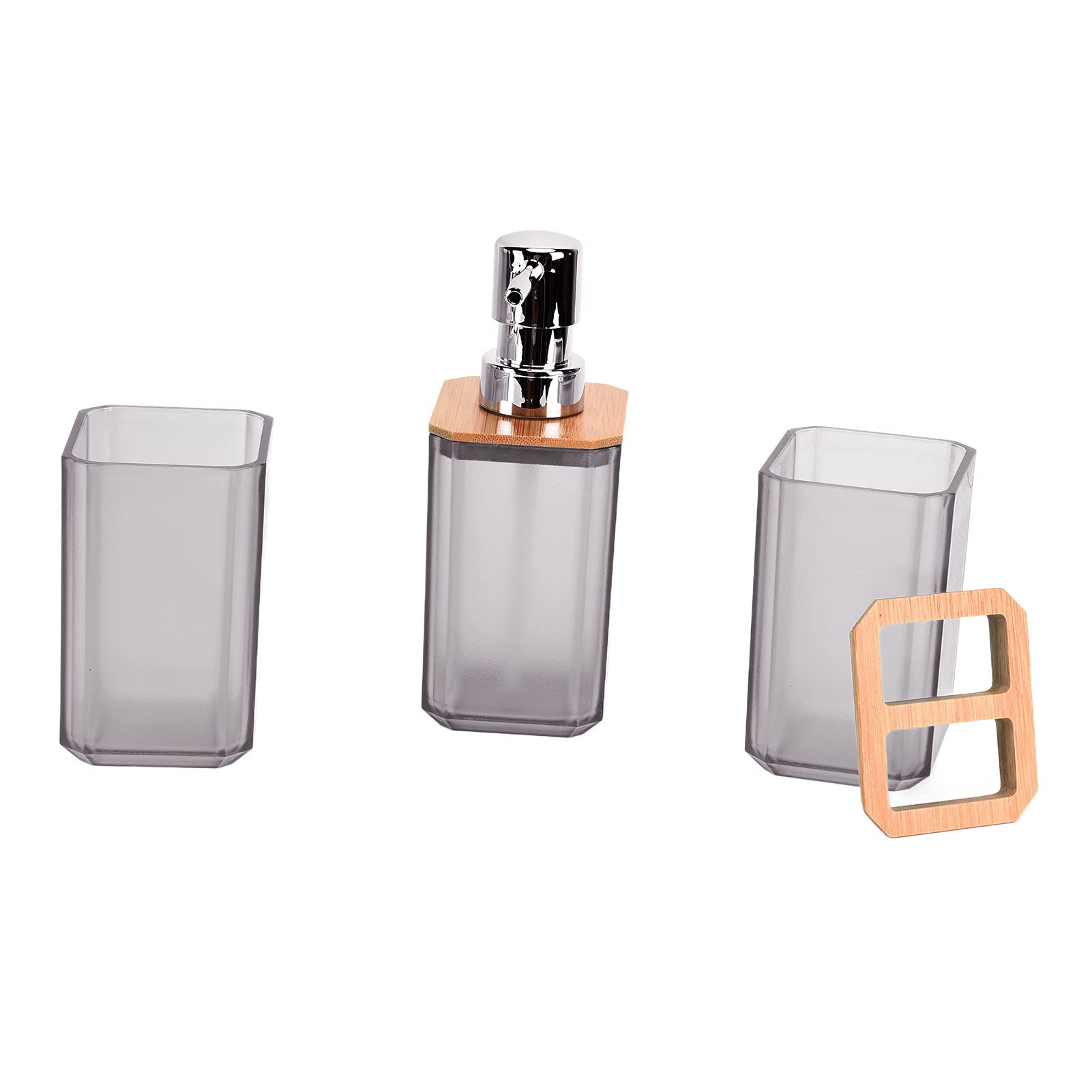 Haofy Kit de Accesorios de Baño Resistente 7pcs de Soporte para Cepillo de Dientes para Hotel Casero, Ensamblaje Fácil (GREY)